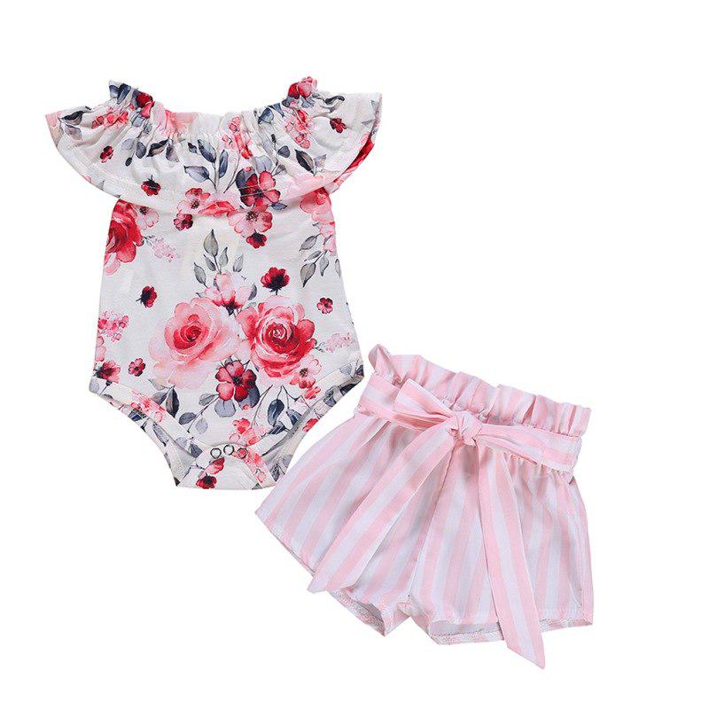 Buy Summer Baby Girl Flare Sleeve Cotton Floral Print Romper Tops