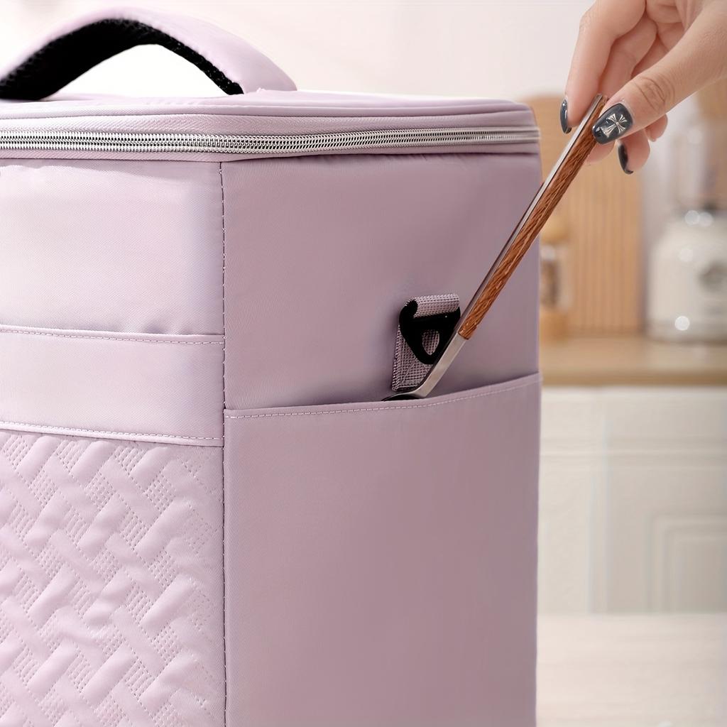 Polyester Insulated Picnic Bag For Camping - Leakproof Shoulder Cooler Tote, Large Capacity Thermal Lunch Bag
