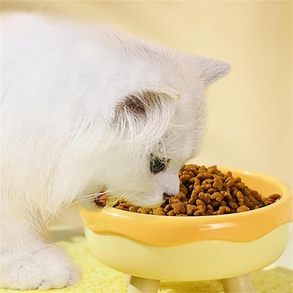  Bowl Raised, Elevated Pet Food Station With Stand, Amazing Design Relief 's Whisker Fatigue, Large Capacity  Feeding Dishes With Water Tableware (Gre