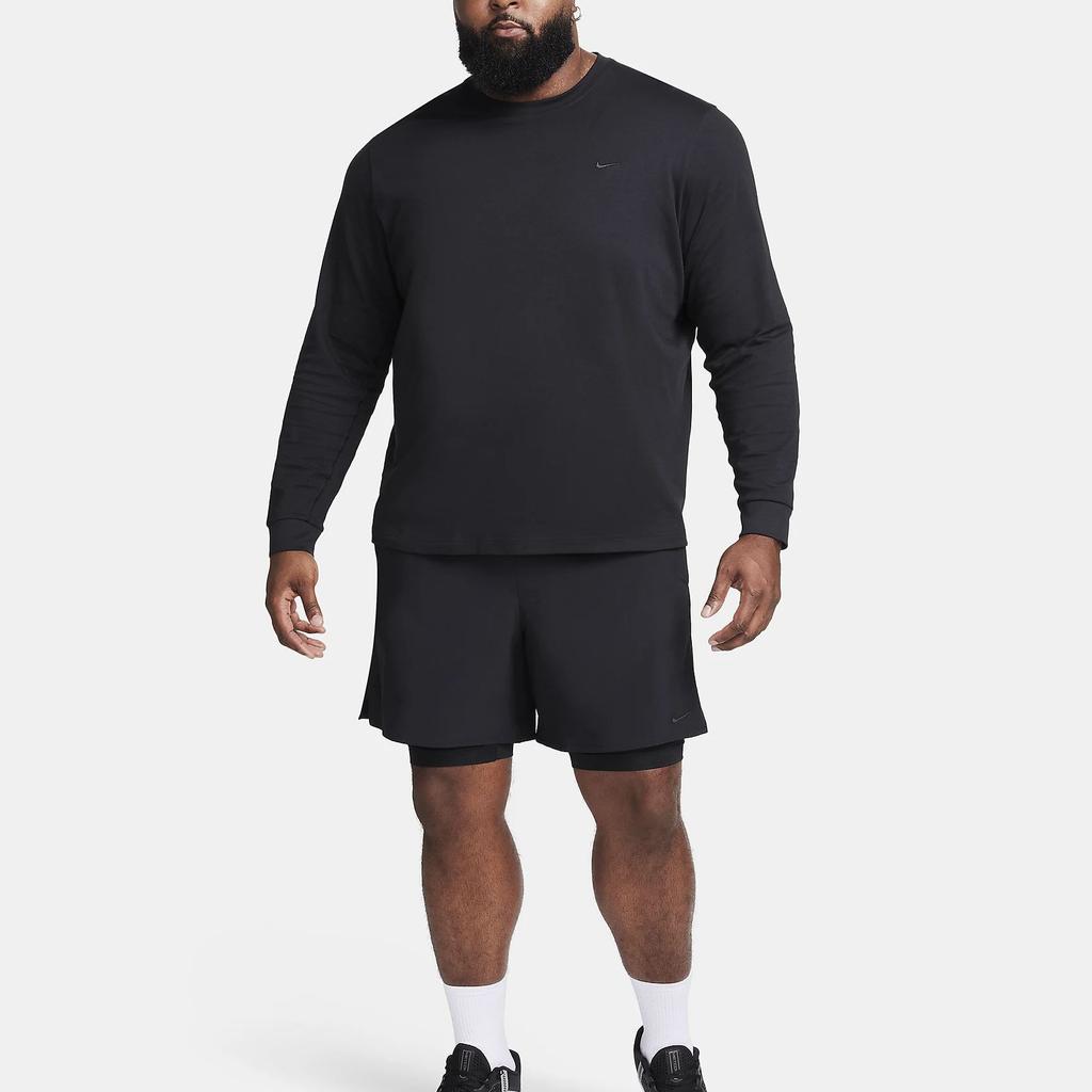 Nike Primary Logo Crew Neck Long Sleeve Sports T-Shirt Men Tops Black FB8585-010