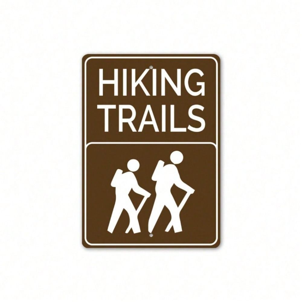 

Metal Wall Art Vintage Hiker Trail Sign, Retro Rusty Garage Decor, Tourist Gift