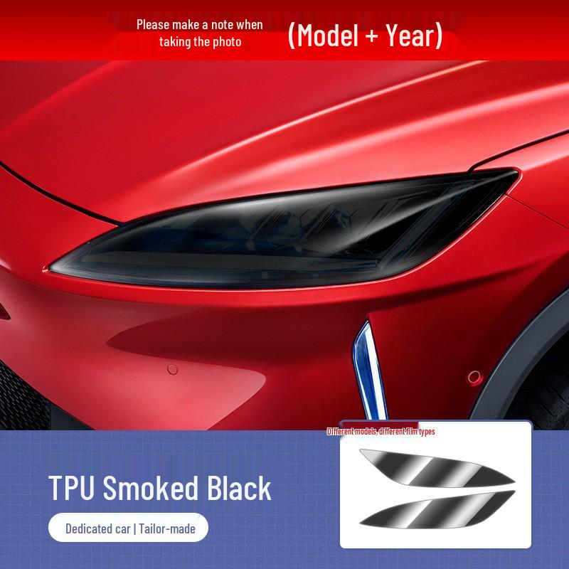 

Smoked Black Light-Controlled Headlight Film for Xpeng P7/P5/G3i (2020-2022) - Transparent TPU Protective Accessory Headlight Film