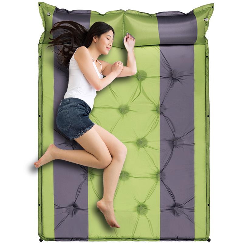 Automatic Inflatable Outdoor Sleeping Pad - Thick, Wide, Moisture-Proof Mat for 3-4 People Camping