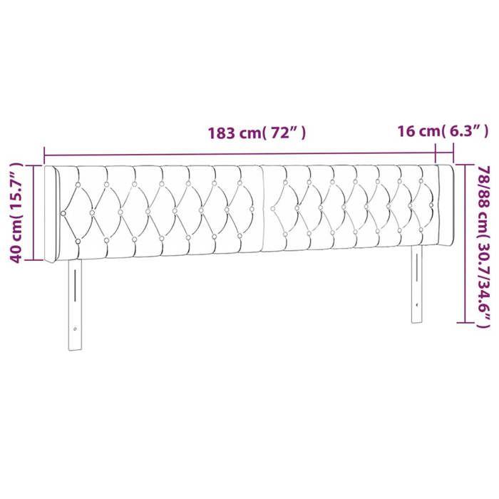 VidaXL Tête de Lit à LED Meuble de Chambre à Coucher Accessoire de Lit Double Tête de Cadre de Lit Intérieur Vert Foncé 3123635