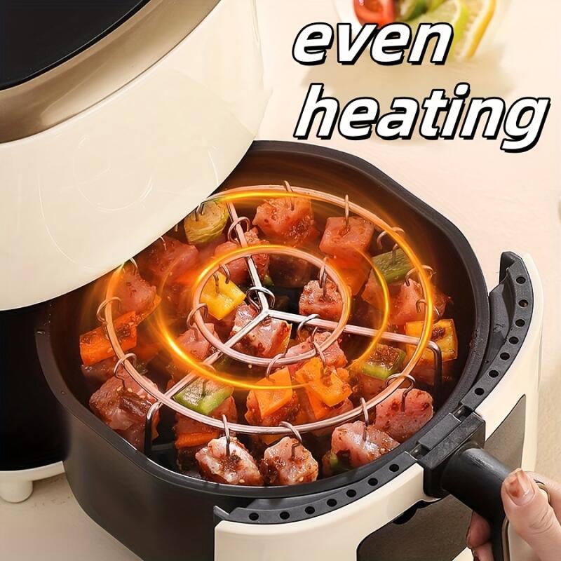 Air Fryer Edelstahl Grill Vertikaler Spieß Hängender Ofen Kebab Rack Kebab Halter Küchenhelfer Grill Outdoor Grill Halterung