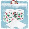 2Pcs Christmas Printed Tissue Disposable Printed Toilet Tissues Toilet Roll Paper Christmas Ornaments For Party New Year Gifts