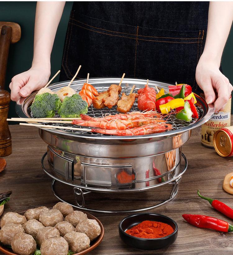 Grătar Hibachi Rotund cu Cărbuni Coreeni pentru Grătar Acasă