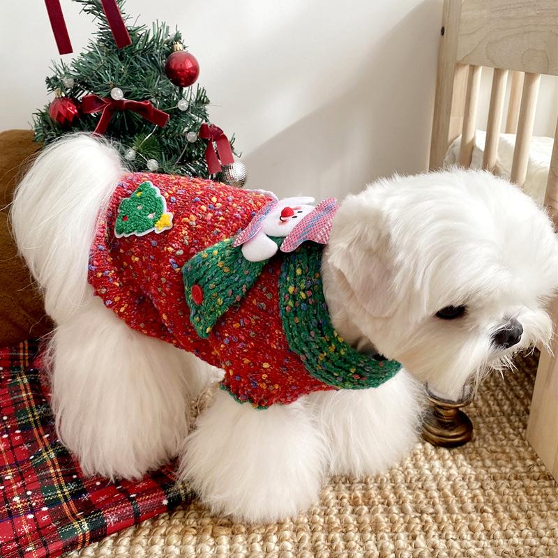 Christmas New Year Dog Knitted Sweater Teddy Cat Small Dog Bichon Frize Yorkshire Schnauzer Pet Clothes