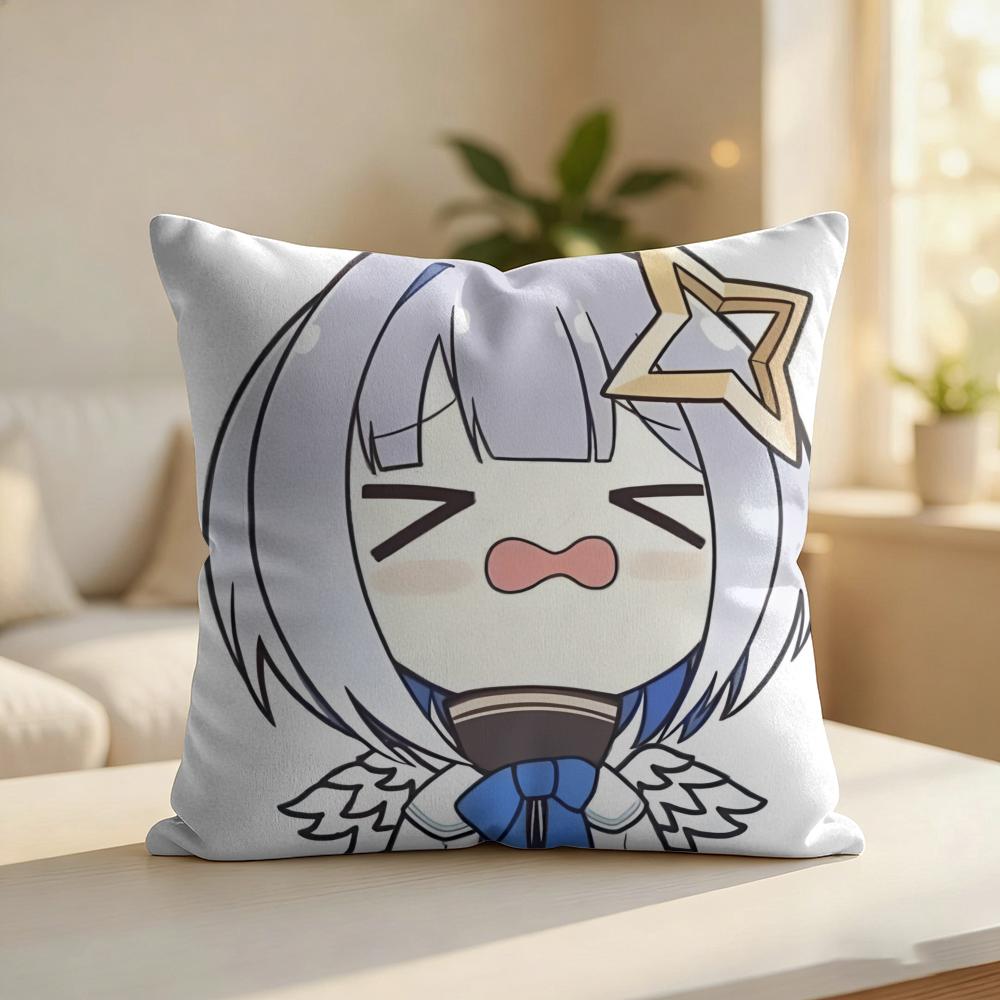 Amane KanataS Cute Cushion Cover Silky Short Plush Invisible Zipper Dustproof Sofa Pillow Case For Home Decor
