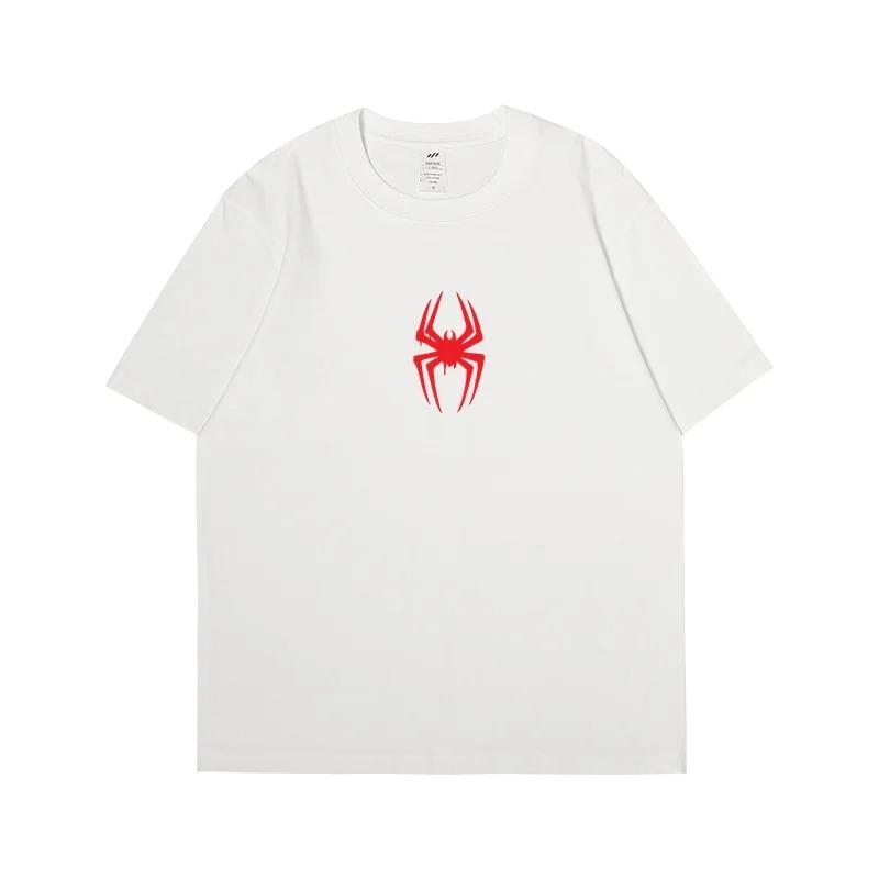 Spider-Man Klasické Červené Pavoučí Logo Oversized Grafické Tričko, Ležérní Streetwearové Tričko Superhrdiny, Unisex Ležérní Vrchní Díl