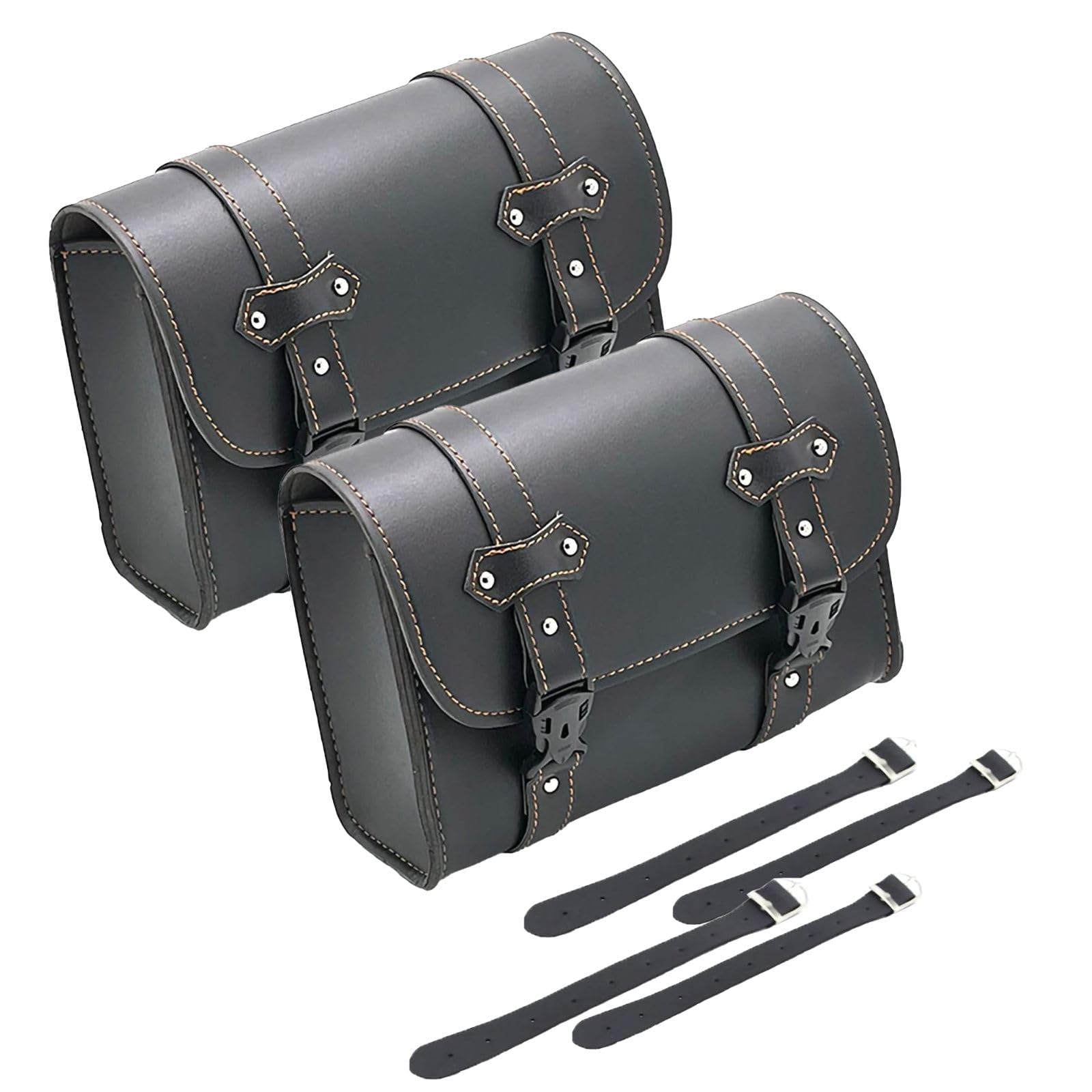 

Mamota Motorcycle Side Touring Small Item Tool PU Leather and Synthetic Large Black Bags, Bags, Storage, Waterproof, Bag, Leather, Capacity, (2 Bags) чёрный