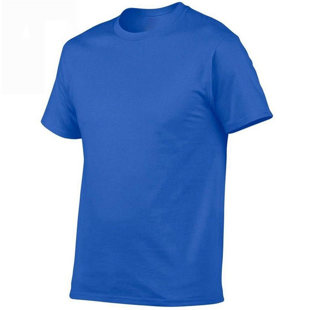 Short Sleeve T-shirt for Men Loose Fit Pure Color Black White Simple Summer T-shirt Round Neck Top