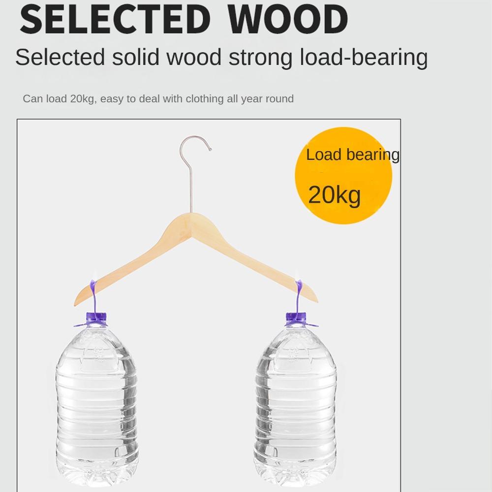 Adjustable Metal Clips Solid Wood Suit Hangers Closet Clothes Durable Pant Hangers  Home