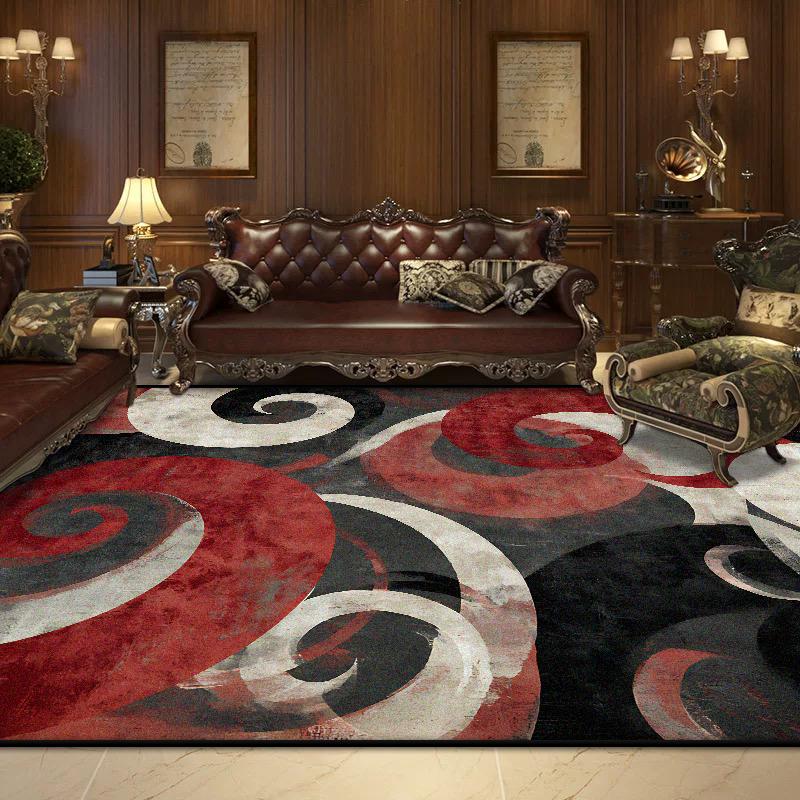 

Nordic Abstract Style Carpet Modern Geometric Decoration Living Room Large Size Rugs Bedroom Bedside Fluffy Tatami Floor Mat 60x90cm