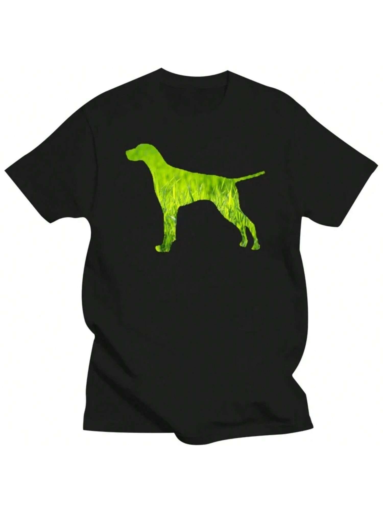 Sunlight German Shorthair Pointer Shirt Dog Grass Nature T-Shirt Cotton Cool Harajuku unisex s New Arrival Vintage O Neck Female S разноцветный