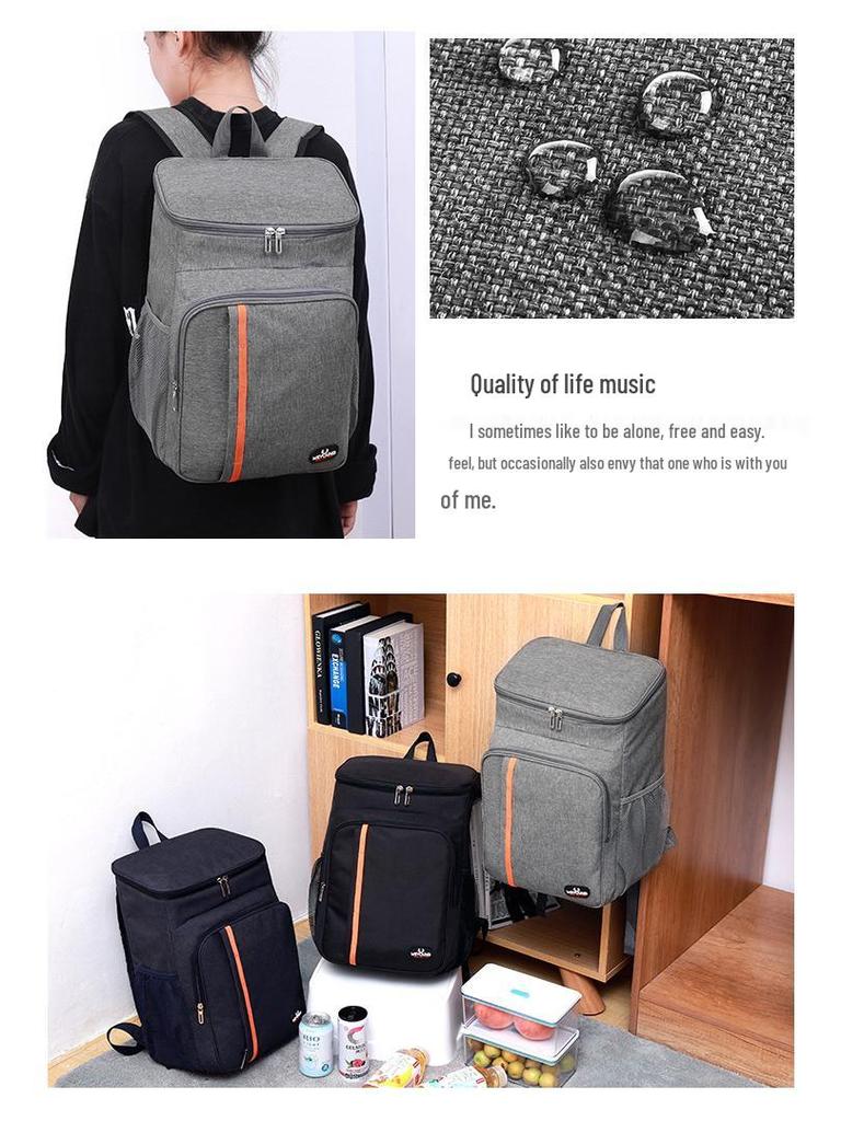 Large Capacity Waterproof Insulated Picnic Backpack - Leakproof Ice Pack Shoulder Bag