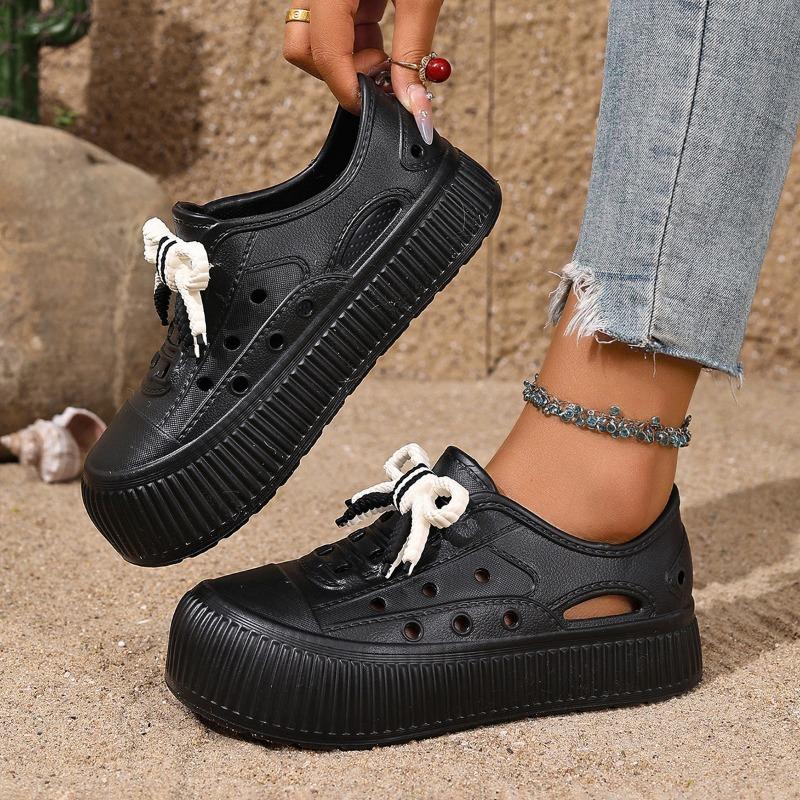 

Супермягкие и легкие пляжные шлепанцы женские летние на толстой подошве с полым верхом и сумкой-каблуком, для отдыха на море, уличные шлепанцы для ходьбы по воде женские 36 чёрный