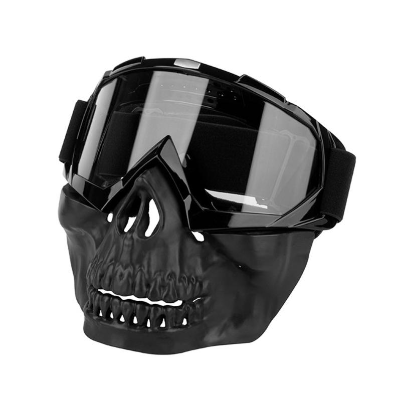 Winddichte Motorradbrille Abnehmbare Gesichtsmaske Bequeme Atmungsaktive Gesichtsbedeckung Perfekt für Motorradabenteuer