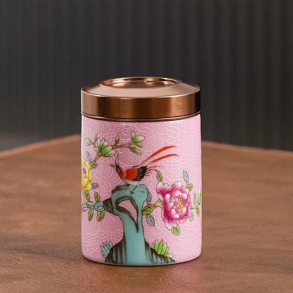 Sealed Tea Storage Container Ceramics Tea Storage Jar Gift Mini Tea Canister Home Decoration