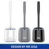 Toilet Brush with Storage Sturdy Handle and Durable Bristles for Bathroom 1 Set MR.SIGA Case, Cleaning, Black,
