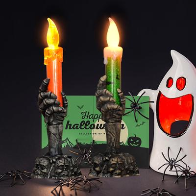 Halloween Decoration,Skeleton Candelabra Lights Spooky Skeleton Hands Decorative Flameless Lights For Indoor Parties Bars Home Decoration