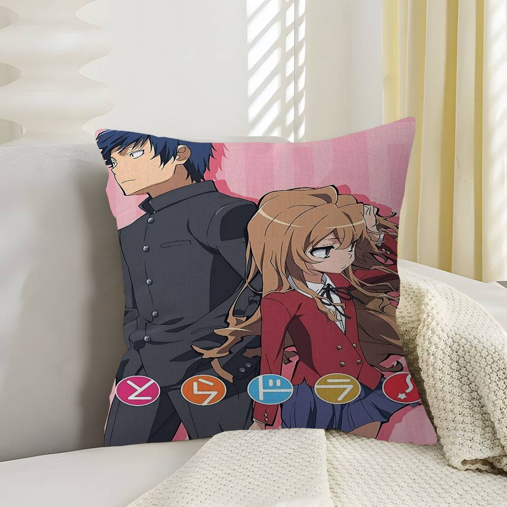 

Toradora Pillow Covers Cartoon Sofa Decorative Home Doublesided Printing Short Plush Cute Cushion Cover 30x30 cm