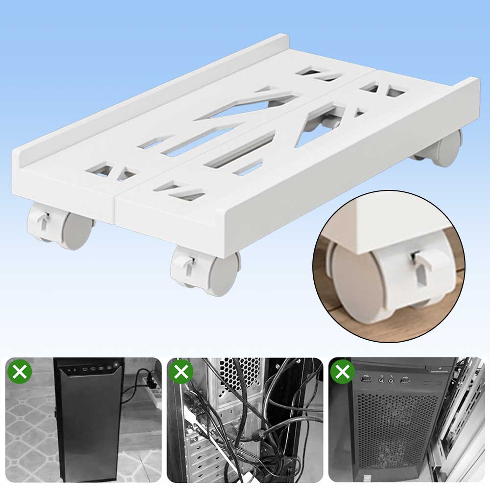Adjustable Mobile CPU Stand Computer Tower Stand with 4 Caster Wheels Premium PC Tower Stand Holder Mobile Computer Tower Stand