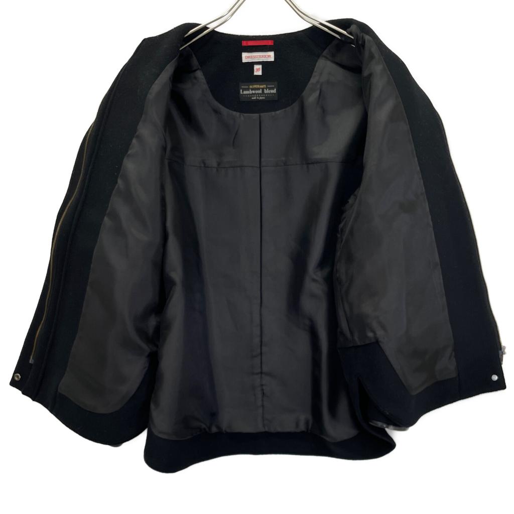 DRESSTERIOR Black wool blouson jacket with leather piping Jacket 36 blackUsed