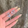 S silver needle zircon pearl earrings women's niche butterfly stud earrings versatile temperament earrings