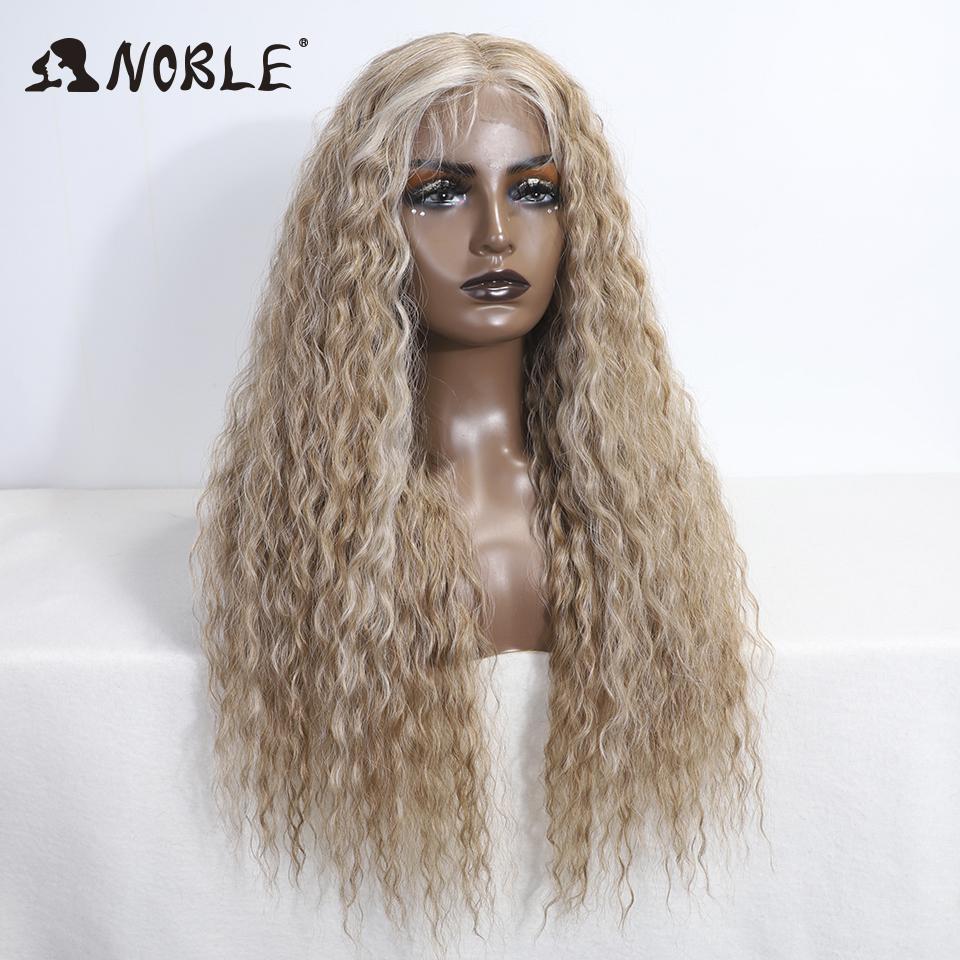 Noble Lace Front Wig Cosplay Curly Wig 30 Inch Lace Part Wig Baby Hair Lace Wig For Women Blonde Wig Synthetic Lace Front Wig