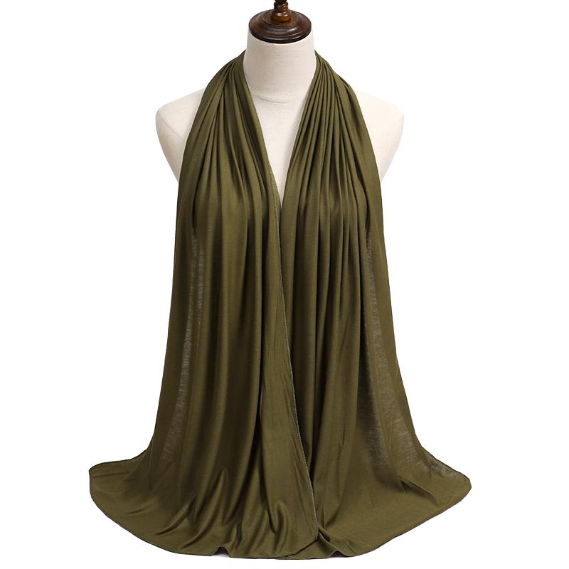 Módní modal Bavlněný dres Hidžáb šátek Dlouhý muslimský šátek Obyčejný měkký turban kravatové zábaly na hlavu pro ženy Afrika čelenka 170x60cm