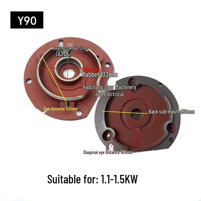 Horizontale Motor-Endkappe für Y80-355, 5,5 kW, Vorder- und Rückseite