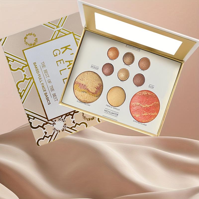 Multifunktionale 7-Farben-Make-up-Palette Matt Schimmer Highlight Kontur Rouge Alles in einer Palette