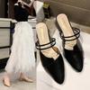 Thick-heeled cool slippers women's summer new baotou half slippers Korean version wears high-heeled women's shoes inside and outside