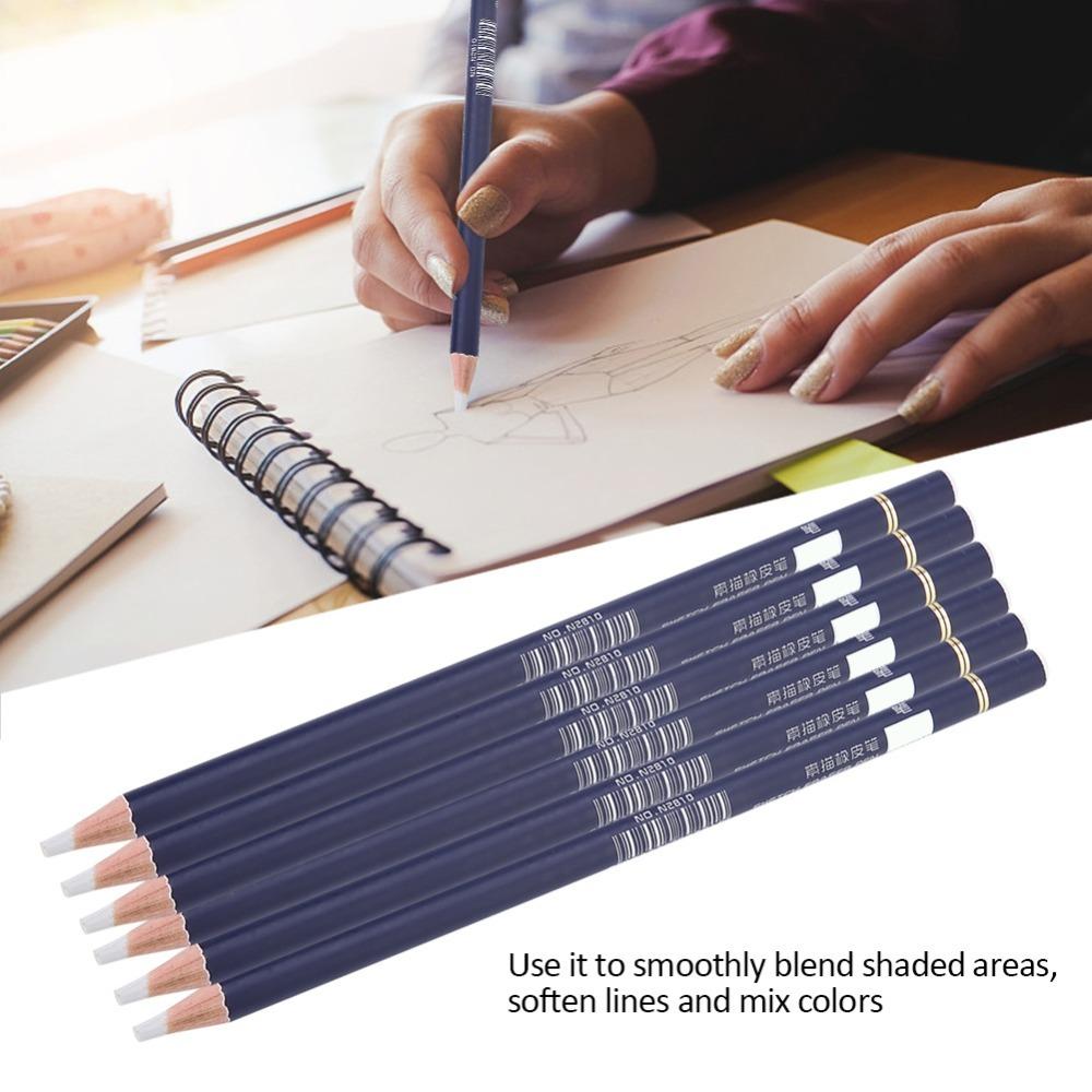 6PCS Matte Erasing Effect Sketch Tortillon Art Precision Eraser Stick Studio Daily Use
