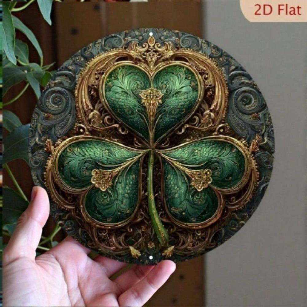 Arte de Pared de Metal Símbolo de Trébol Suerte para Hogar Garaje Regalo Irlandés