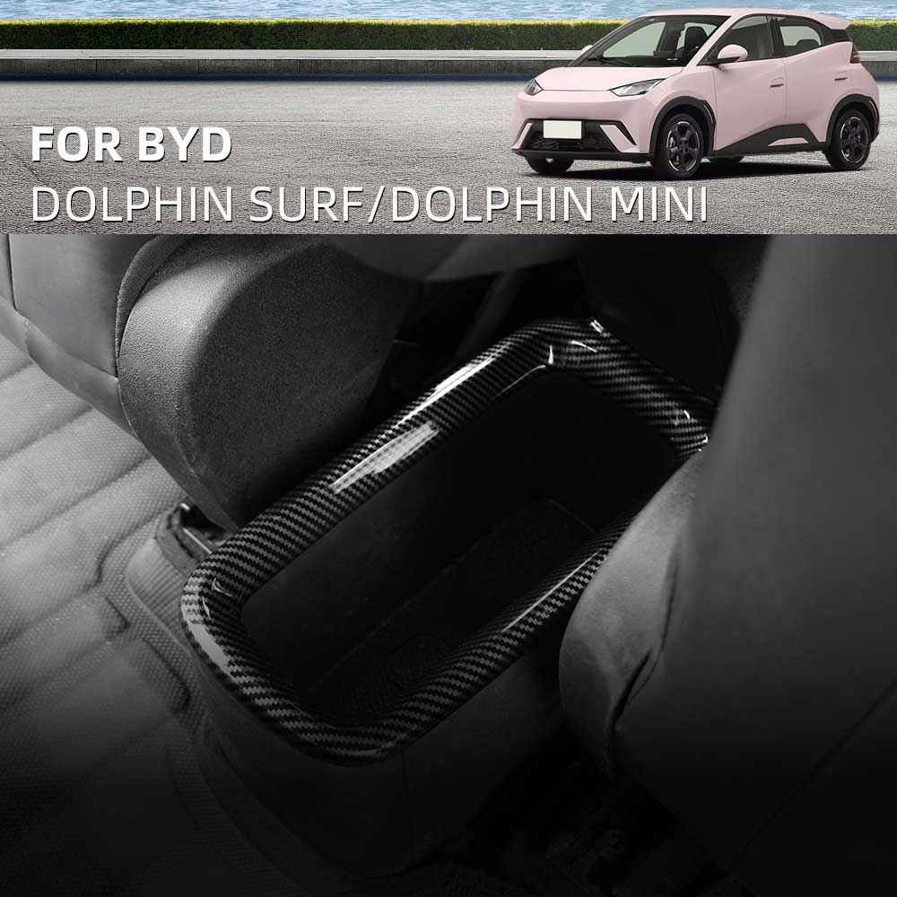 Back Storage Box Decor Trim Rear Console Sticker Cover For BYD Dolphin Mini Seagull Dolphin Surf 2024 2025 Interior Accessories