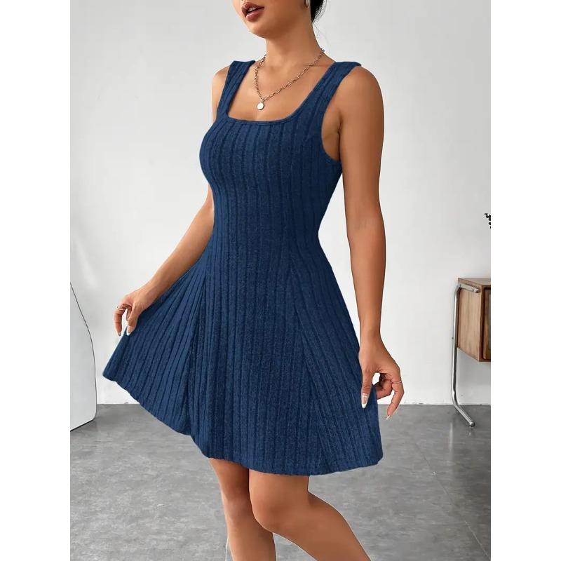 Damski Modny Casualowy Jednokolorowy Krótki Top z Kapturem z Długim Rękawem + Zestaw Sukienki bez Rękawów