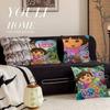 Cartoon D-Dora The E-Explorer Pillow Covers Cartoon Sofa Decorative Home Double-sided Printing Short Plush Cute Cushion Cover