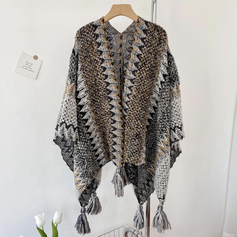 

Сюй Хундоу Юньнань Лицзян Этническая вязаная шаль и накидка для женщин