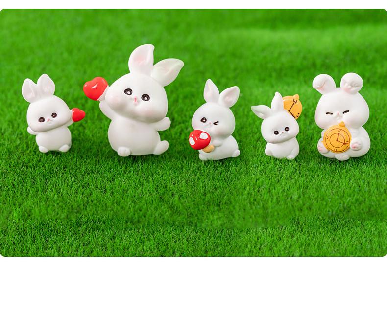 Enchanting Fairy Forest Bunny Resin Figurine Creative Tabletop Home Decor Accessory