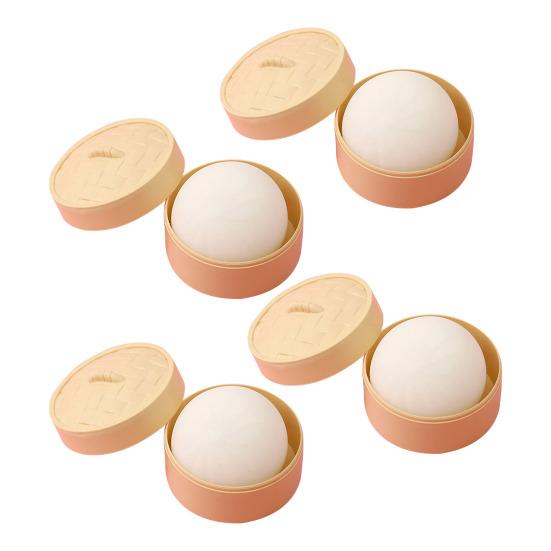 1/2/3/4Pcs Simulated Dough Ball Toy with Steamer Stress Relief Steamed Bun Squeeze Sensory