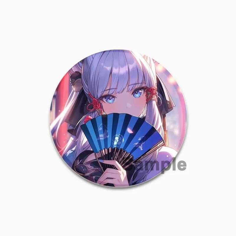 32/44/58mm Kamisato Ayaka Cartoon Badge Cute Tinplate Brooches Handmade Creative Enamel Pins for Clothes Backpack Gift Jewelry Accessories