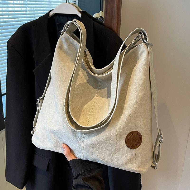 

Холщовая сумка женская большой вместимости новая летняя универсальная сумка-мессенджер рюкзак премиальная сумка-тоут покинуть белый