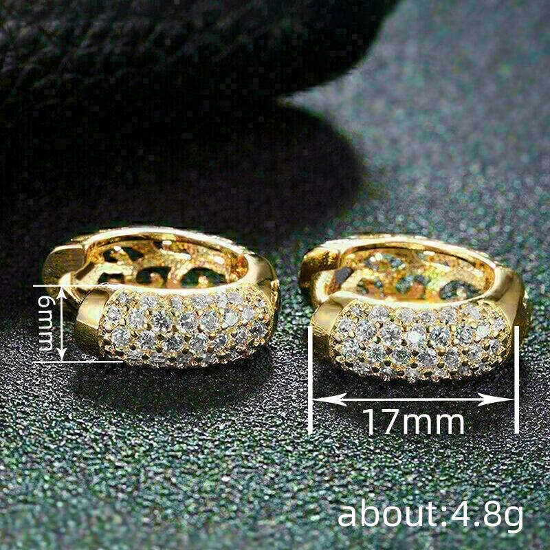 Earrings, Micro-inlaid Zircon French Jewelry, Fashionable and Elegant Workplace Accessories