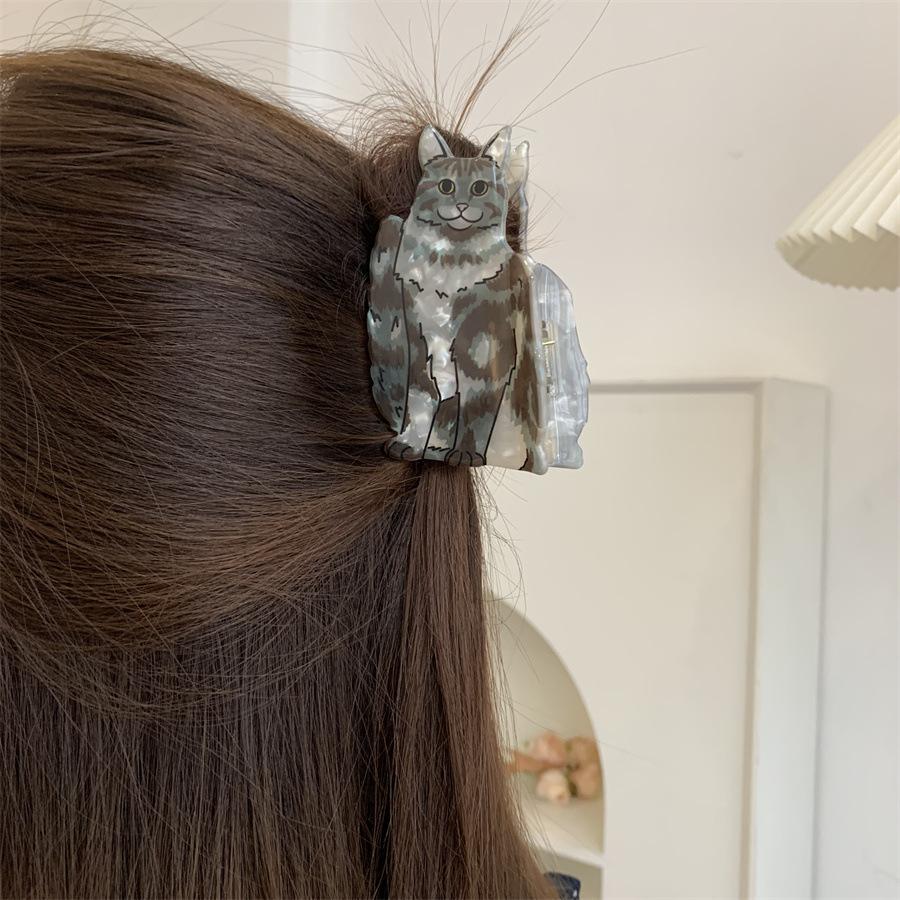 Cute Acetic Acid Cat Hair Claw For Women Cartoon Korean Style Kitten Claw Clip Hair Accessories Headdress Animal Shark Clip