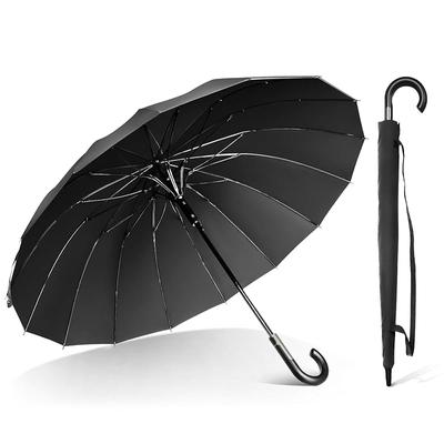 Men's Long Umbrella [High-Strength 16 Ribs - Extra Large Size] 115cm Diameter, Automatic Opening, Large, 230T Super Water-Repellent, Durable