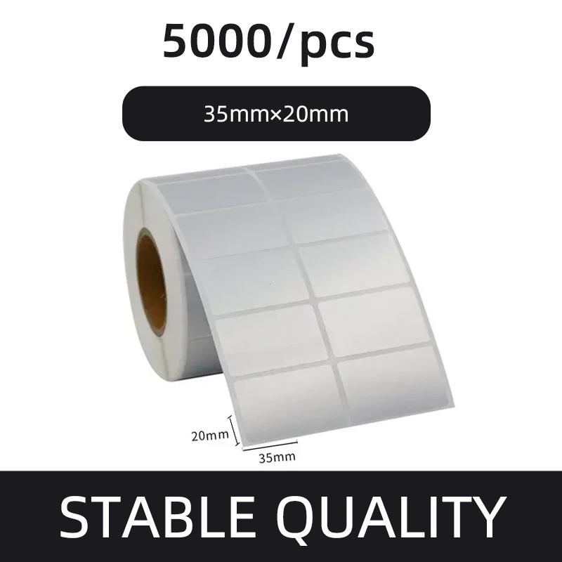 Etiqueta de código de barras PET prata fosca 20 30 40 50 60 70 80 90 100 Fita de transferência térmica Impressora de adesivos