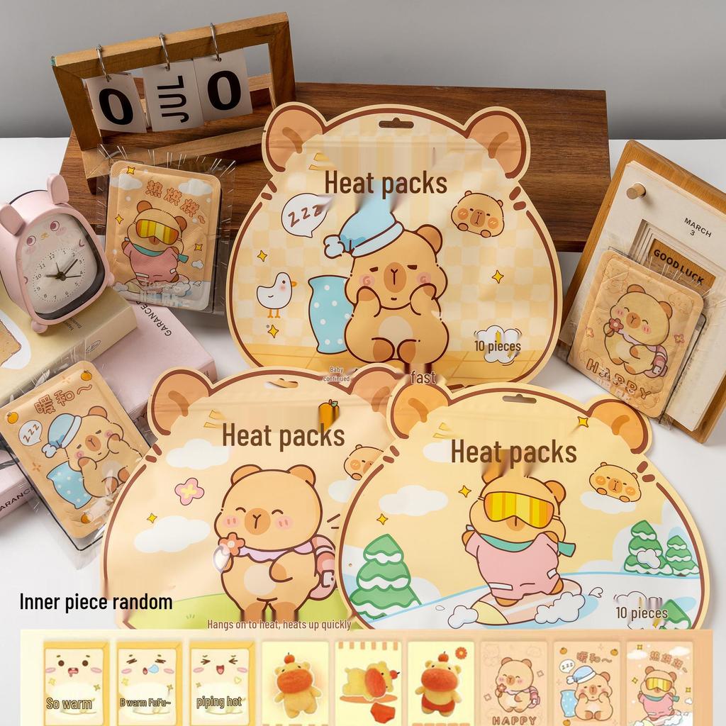 Large Self-Heating Warm Patch for Girls - Cute Cartoon Design for Belly Warmth and Cold Protection