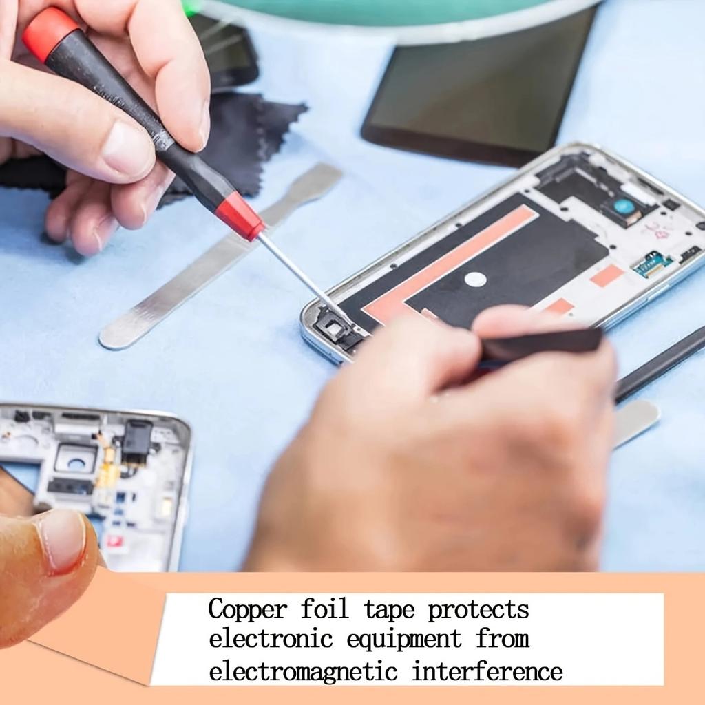 1 Rulle DIY Kopparfolietejp EMI-skärmning Enkelsidig Ledande Reparation Självhäftande Tejp